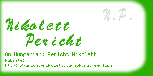 nikolett pericht business card